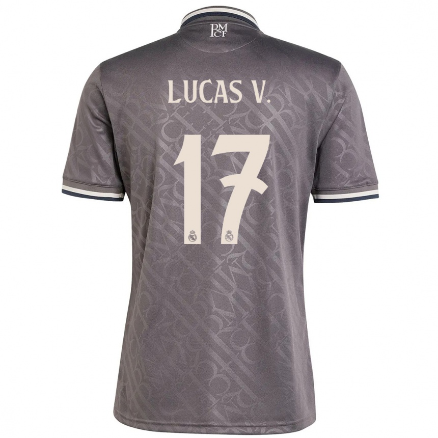 Kids Football Lucas Vazquez #17 Charcoal Third Jersey 2024/25 T-Shirt Nz