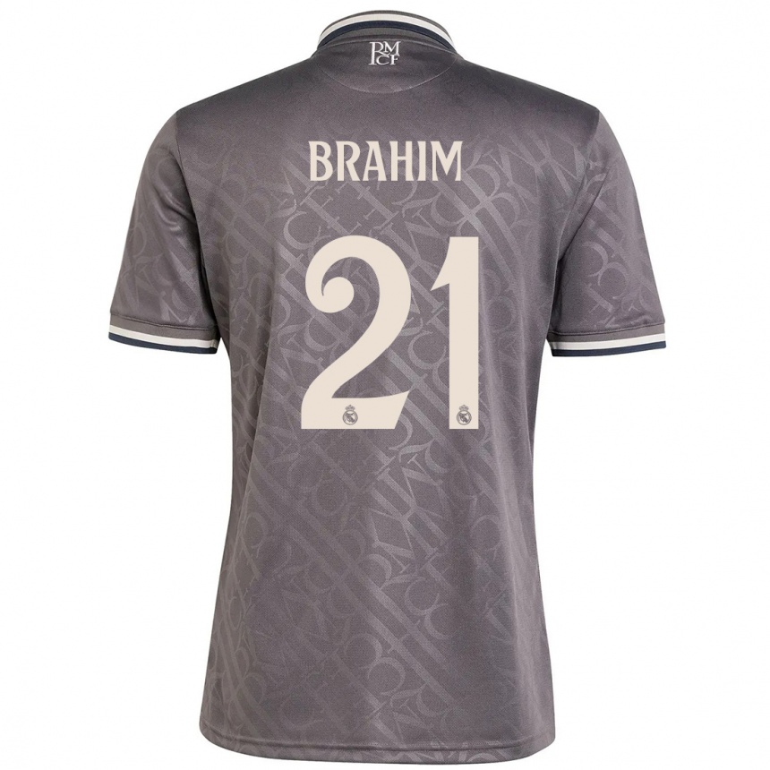 Kids Football Brahim Diaz #21 Charcoal Third Jersey 2024/25 T-Shirt Nz