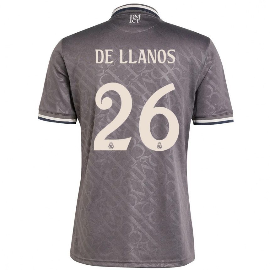 Kids Football Hugo De Llanos #26 Charcoal Third Jersey 2024/25 T-Shirt Nz