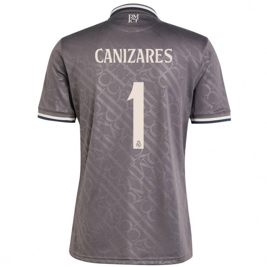 Kids Football Lucas Cañizares #1 Charcoal Third Jersey 2024/25 T-Shirt Nz