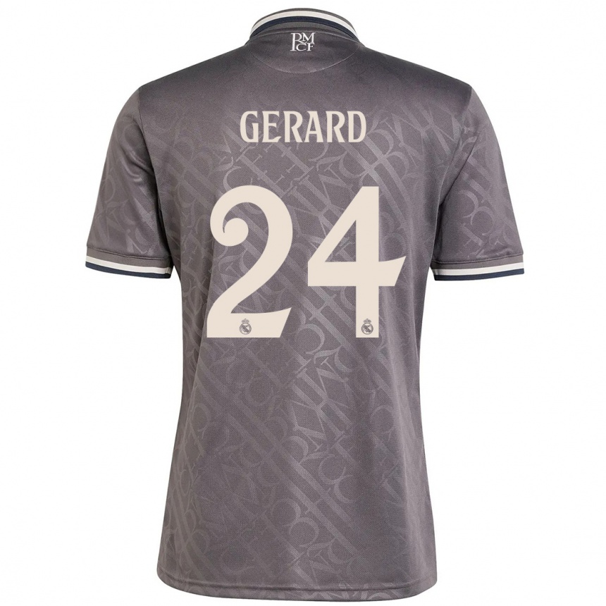 Kids Football Meline Gerard #24 Charcoal Third Jersey 2024/25 T-Shirt Nz