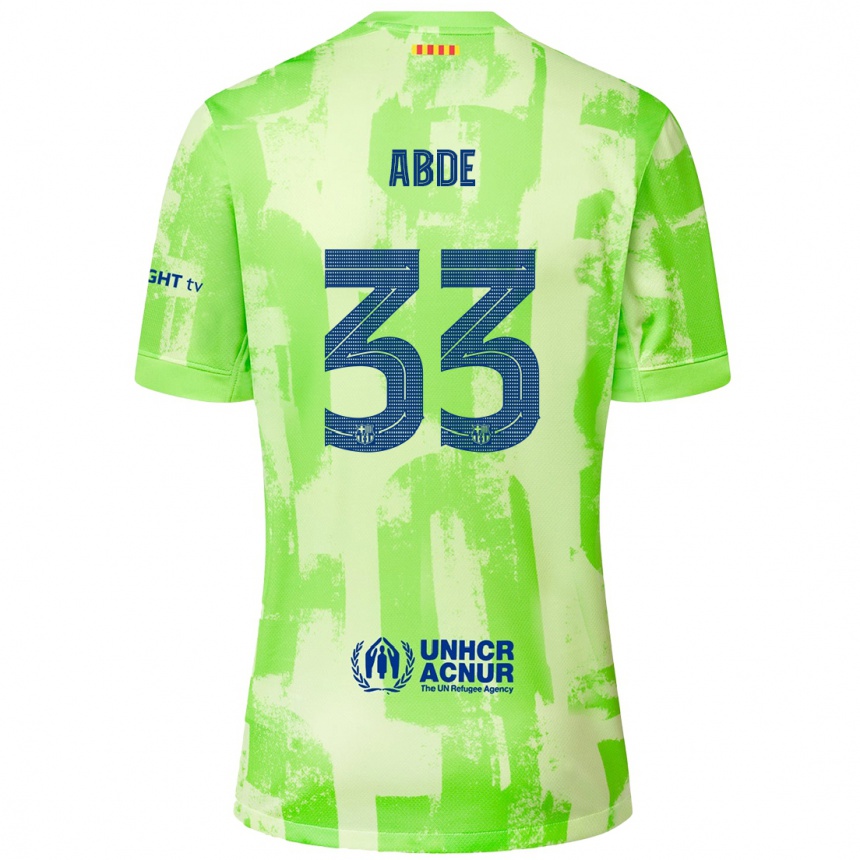 Kids Football Ez Abde #33 Lime Third Jersey 2024/25 T-Shirt Nz