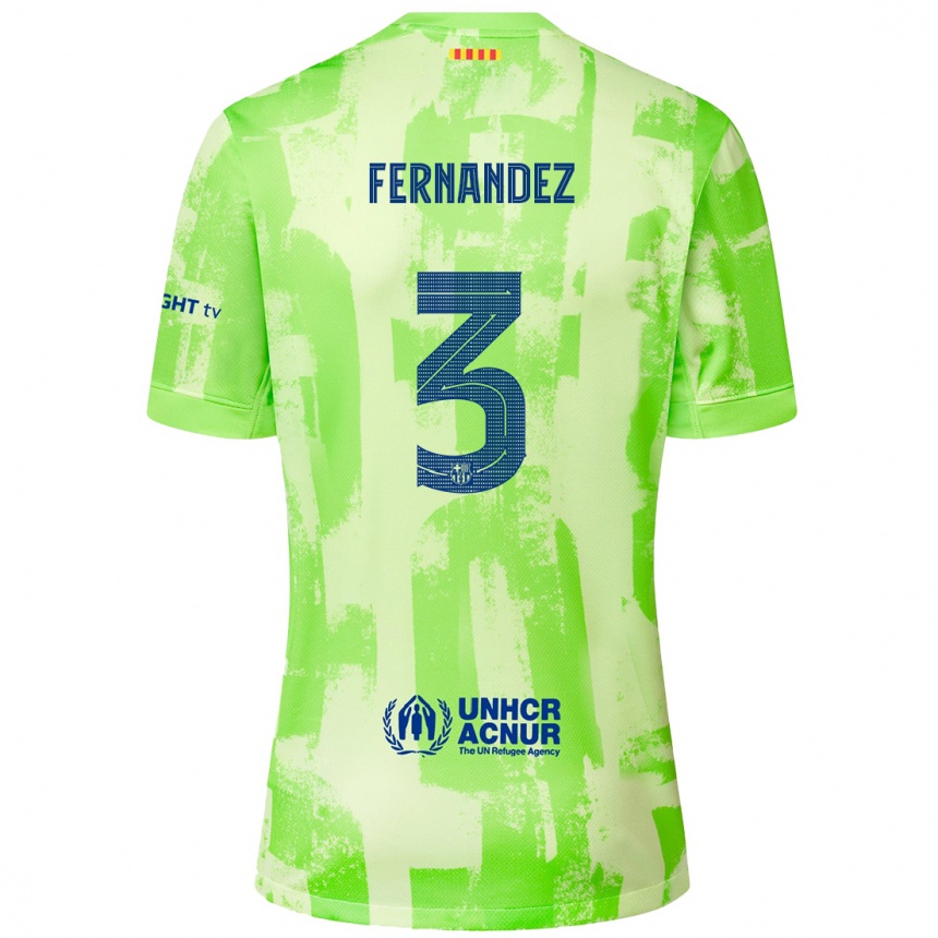 Kids Football Jana Fernandez #3 Lime Third Jersey 2024/25 T-Shirt Nz