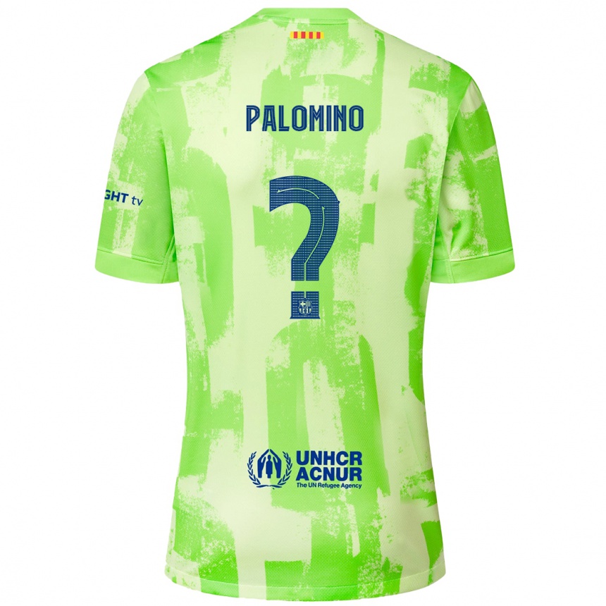 Kids Football Oriol Palomino #0 Lime Third Jersey 2024/25 T-Shirt Nz