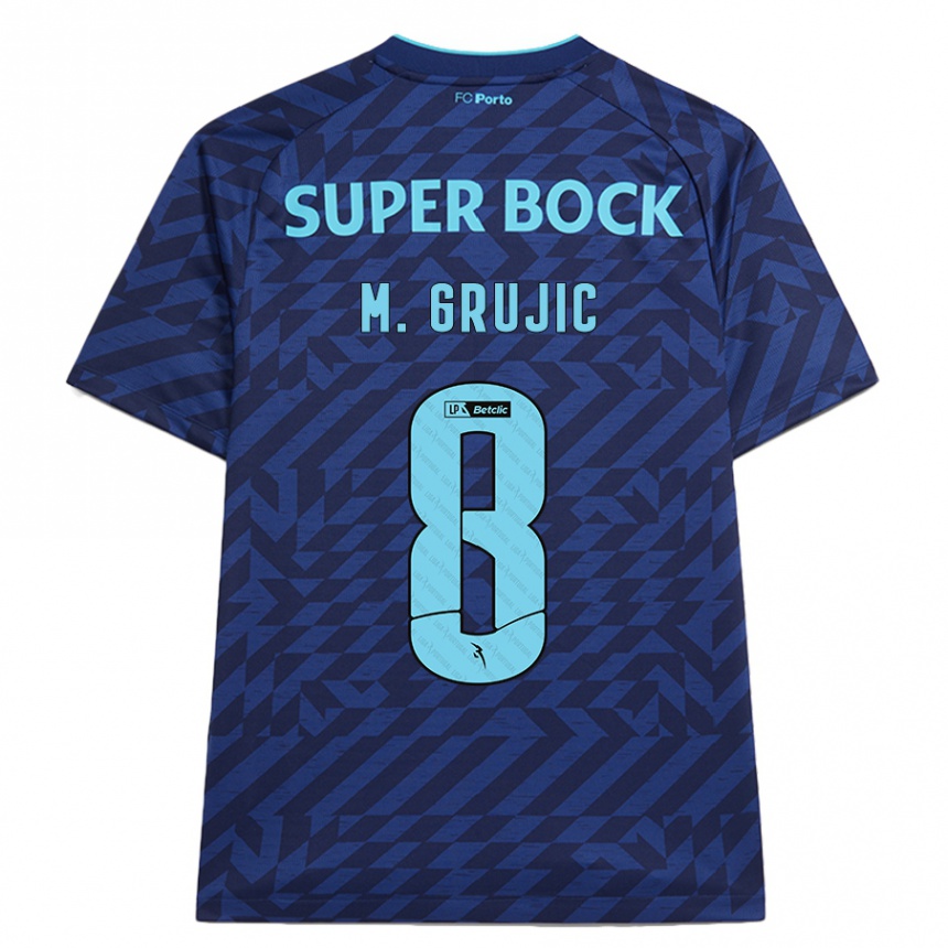 Kids Football Marko Grujic #8 Navy Blue Third Jersey 2024/25 T-Shirt Nz