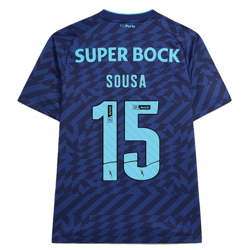 Kids Football Vasco Sousa #15 Navy Blue Third Jersey 2024/25 T-Shirt Nz