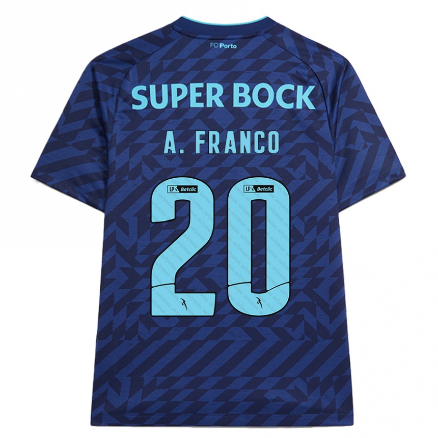 Kids Football André Franco #20 Navy Blue Third Jersey 2024/25 T-Shirt Nz