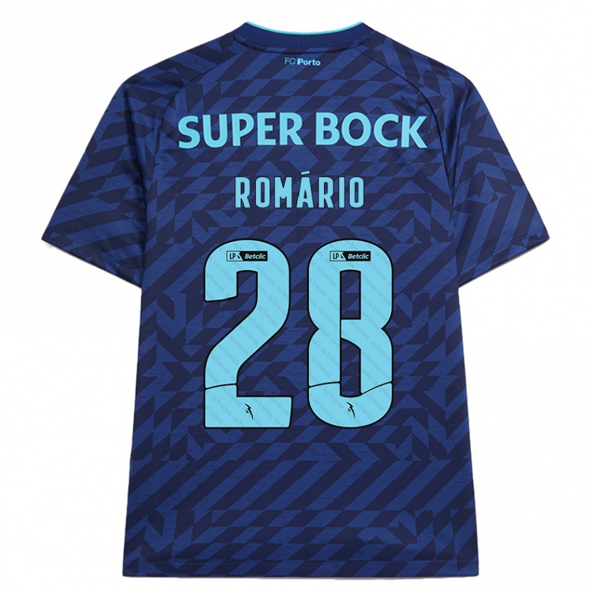 Kids Football Romário Baró #28 Navy Blue Third Jersey 2024/25 T-Shirt Nz