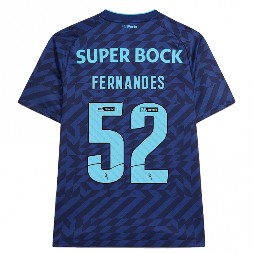 Kids Football Martim Fernandes #52 Navy Blue Third Jersey 2024/25 T-Shirt Nz