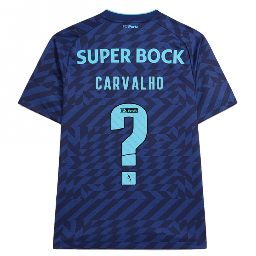 Kids Football Guilherme Carvalho #0 Navy Blue Third Jersey 2024/25 T-Shirt Nz