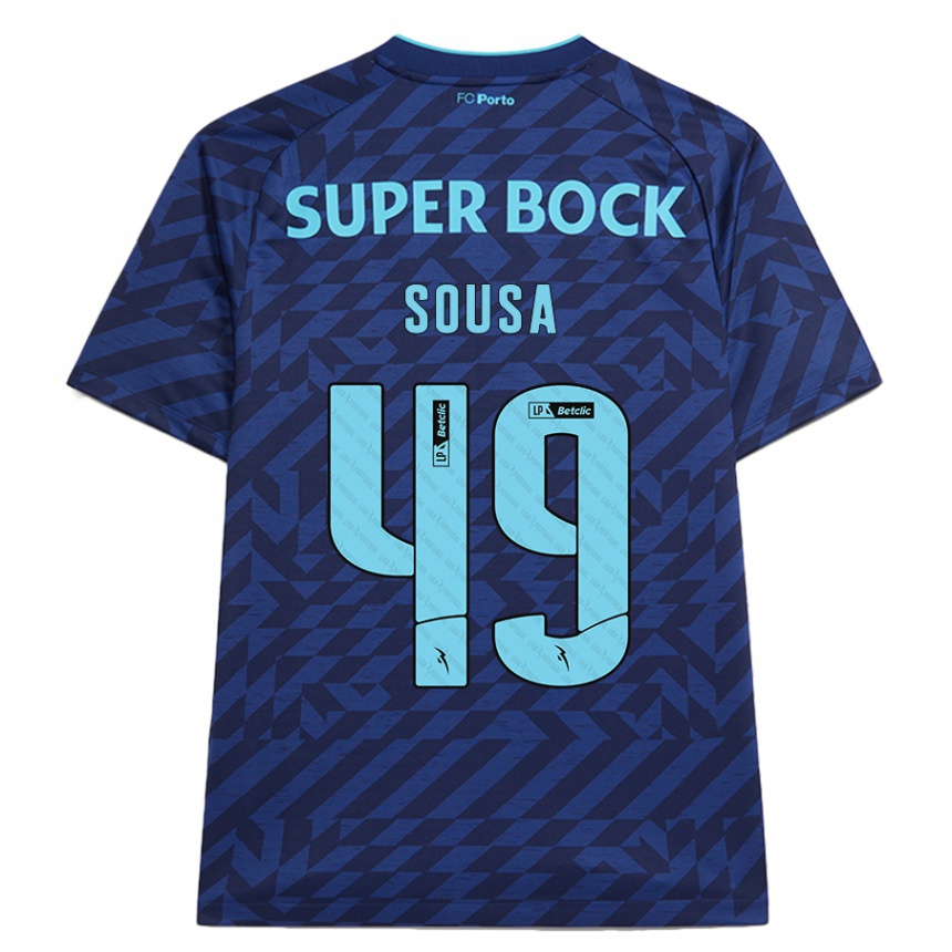 Kids Football Gonçalo Sousa #49 Navy Blue Third Jersey 2024/25 T-Shirt Nz