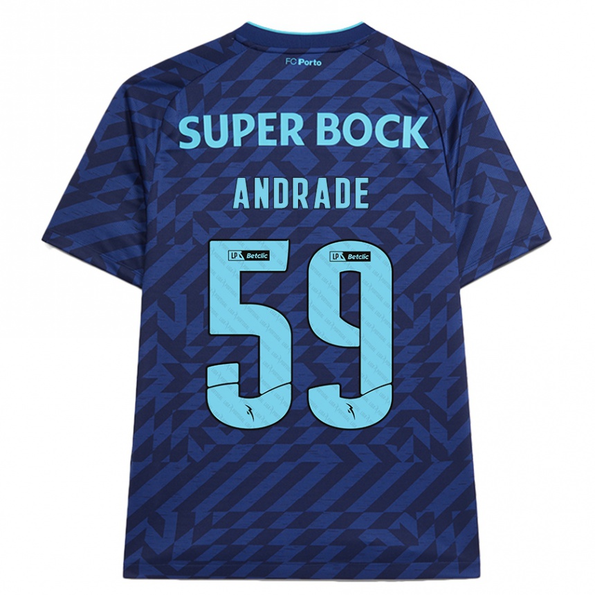 Kids Football Tiago Andrade #59 Navy Blue Third Jersey 2024/25 T-Shirt Nz