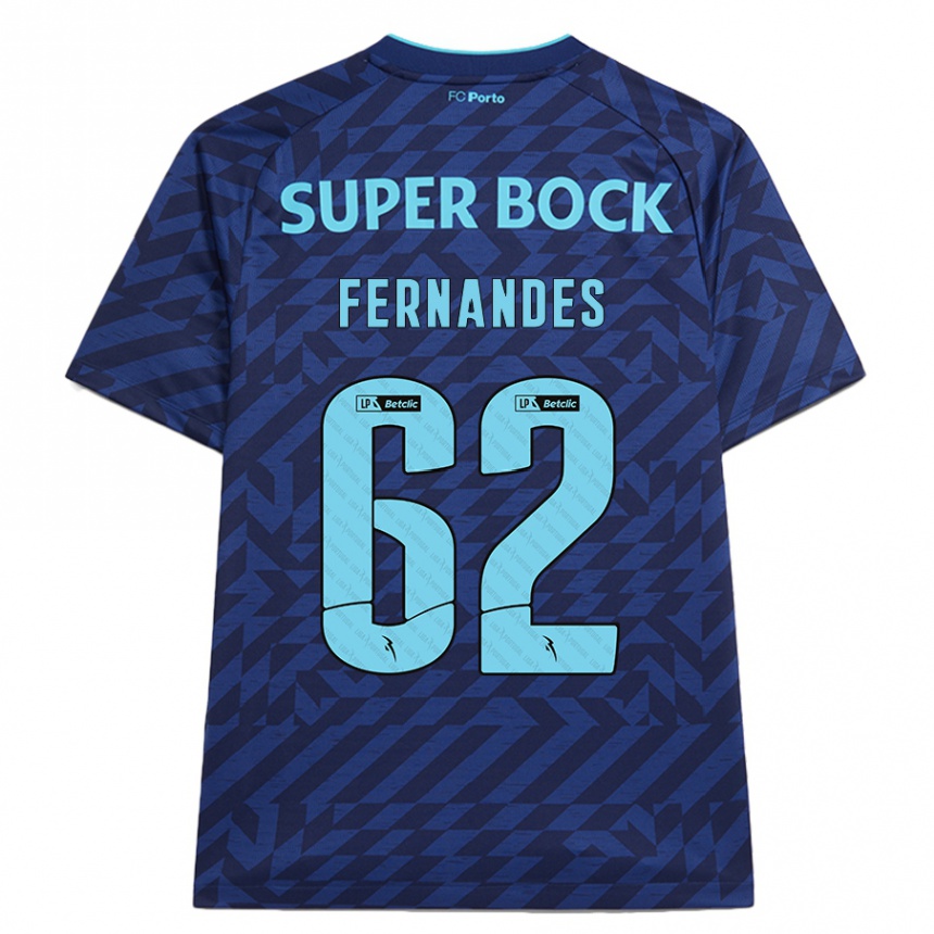 Kids Football Rodrigo Fernandes #62 Navy Blue Third Jersey 2024/25 T-Shirt Nz