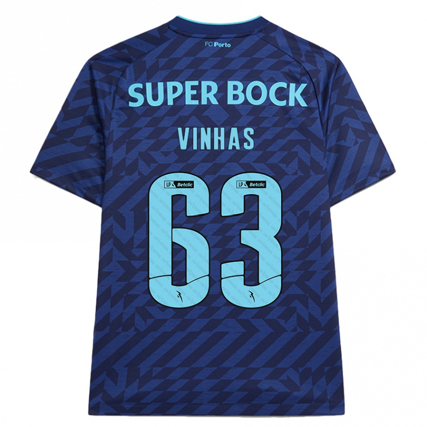 Kids Football David Vinhas #63 Navy Blue Third Jersey 2024/25 T-Shirt Nz