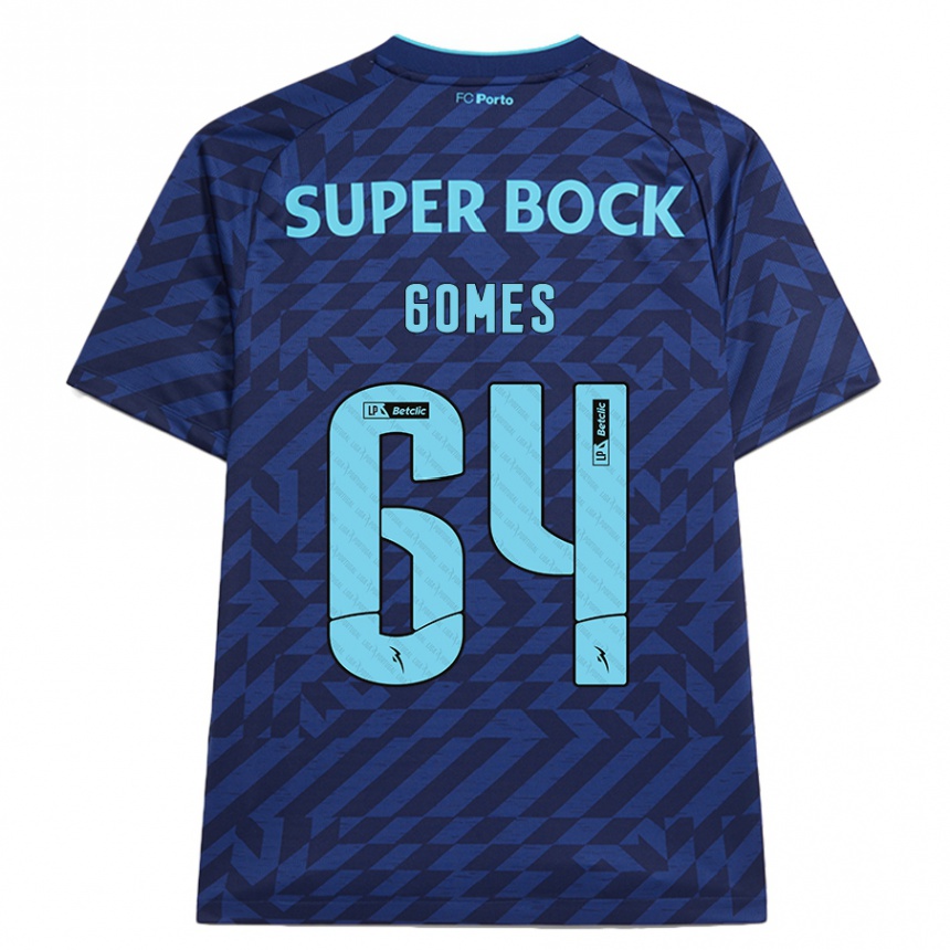 Kids Football Luís Gomes #64 Navy Blue Third Jersey 2024/25 T-Shirt Nz