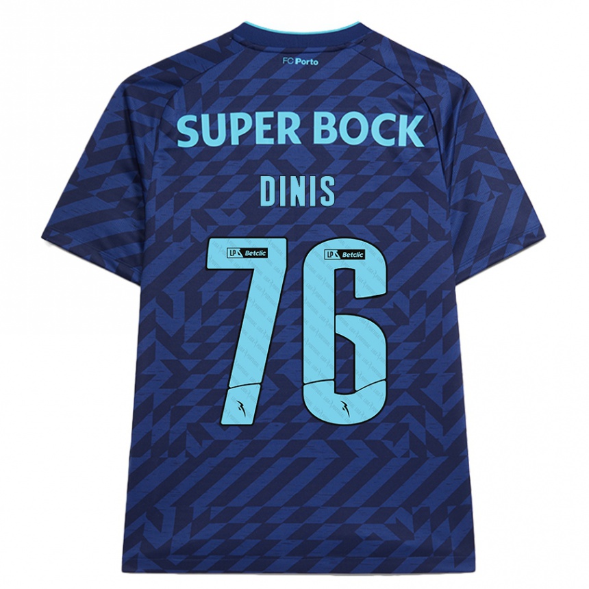 Kids Football Dinis #76 Navy Blue Third Jersey 2024/25 T-Shirt Nz