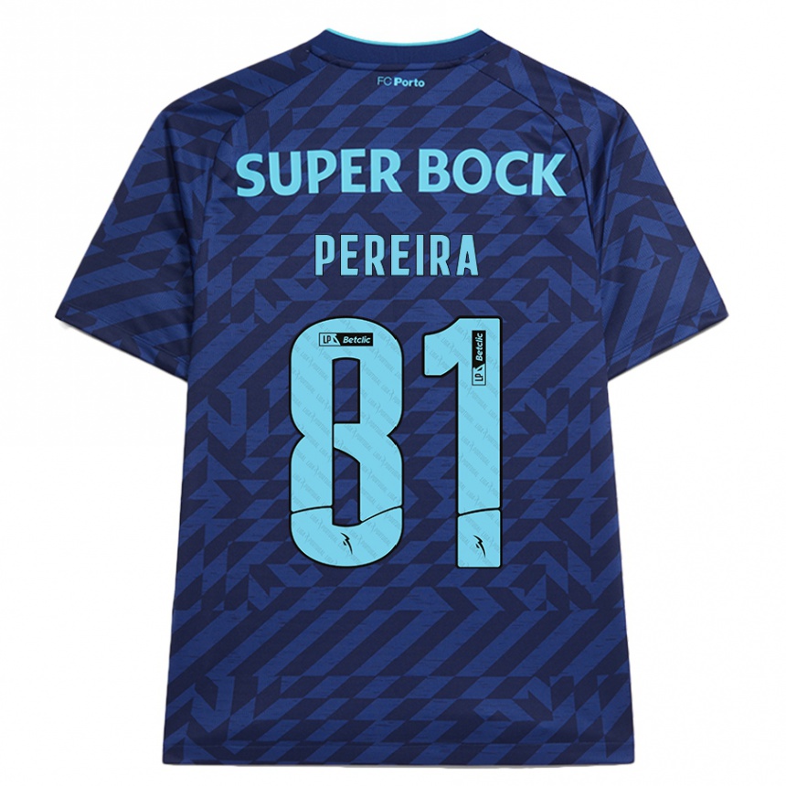 Kids Football Martim Pereira #81 Navy Blue Third Jersey 2024/25 T-Shirt Nz