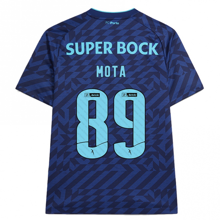 Kids Football Luís Mota #89 Navy Blue Third Jersey 2024/25 T-Shirt Nz