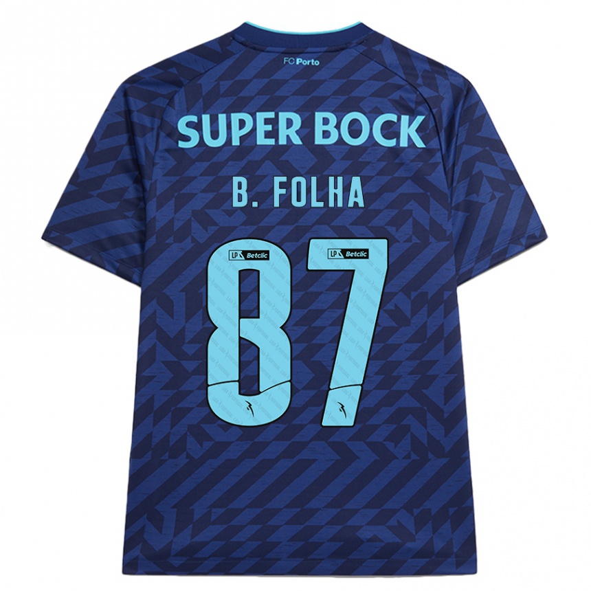 Kids Football Bernardo Folha #87 Navy Blue Third Jersey 2024/25 T-Shirt Nz