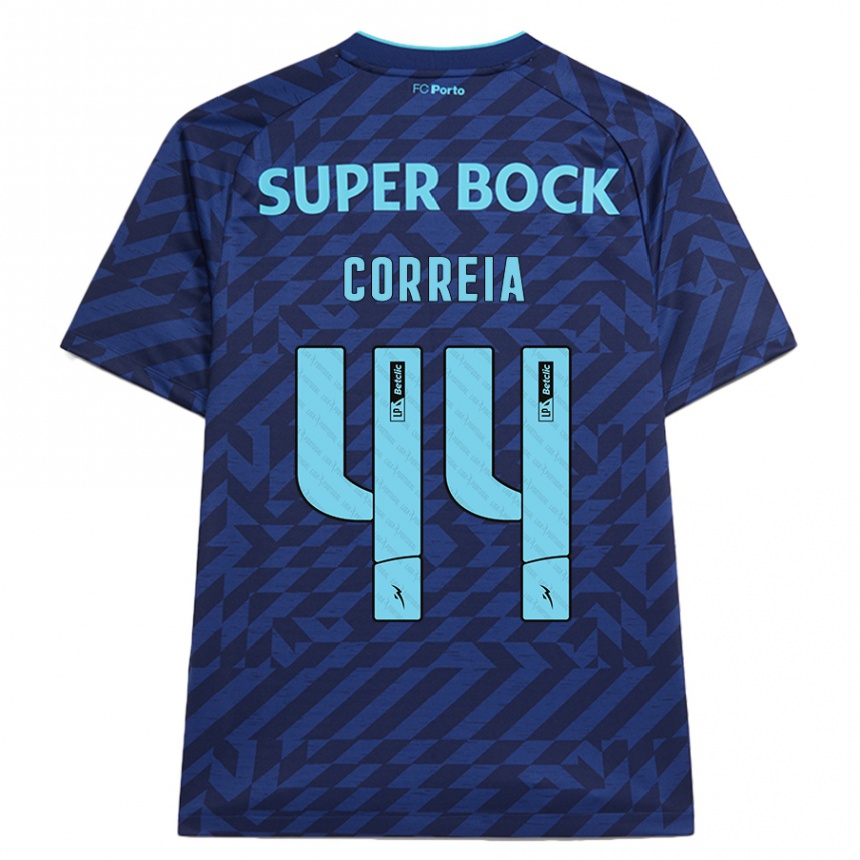 Kids Football Romain Correia #44 Navy Blue Third Jersey 2024/25 T-Shirt Nz