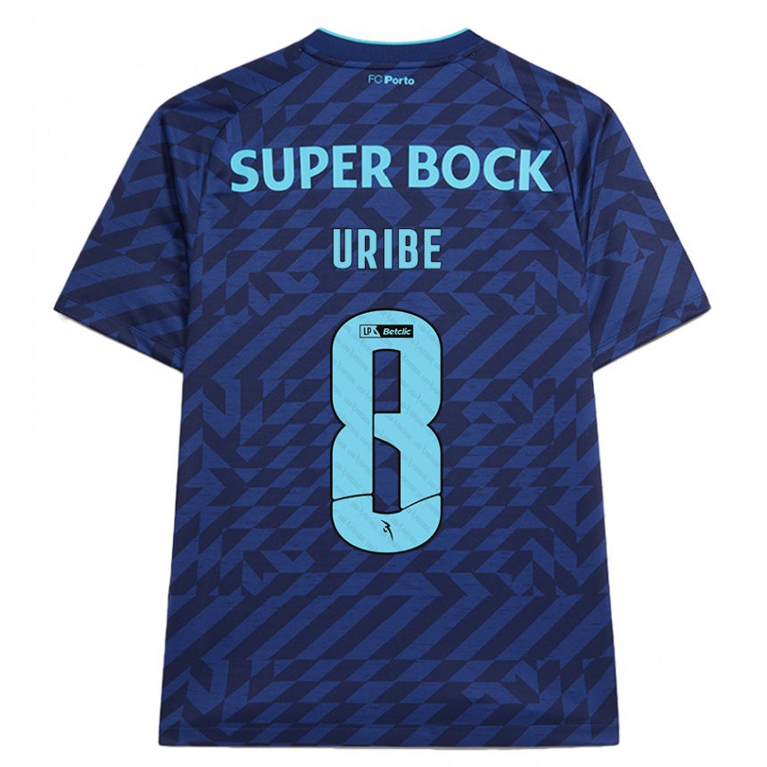 Kids Football Mateus Uribe #8 Navy Blue Third Jersey 2024/25 T-Shirt Nz