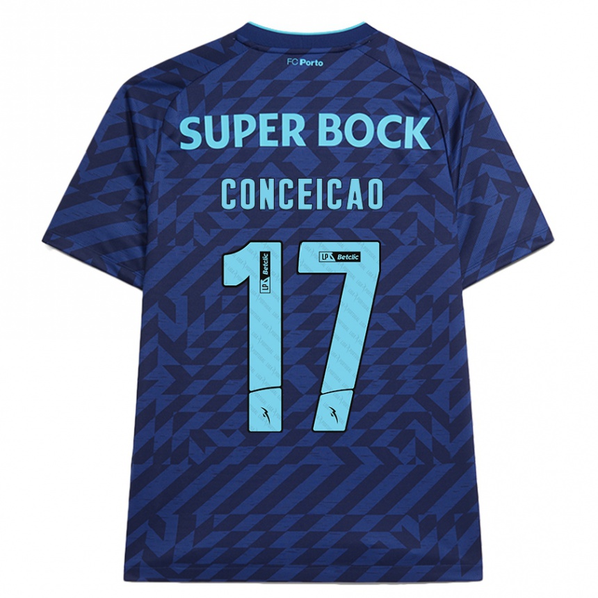 Kids Football Rodrigo Conceicao #17 Navy Blue Third Jersey 2024/25 T-Shirt Nz