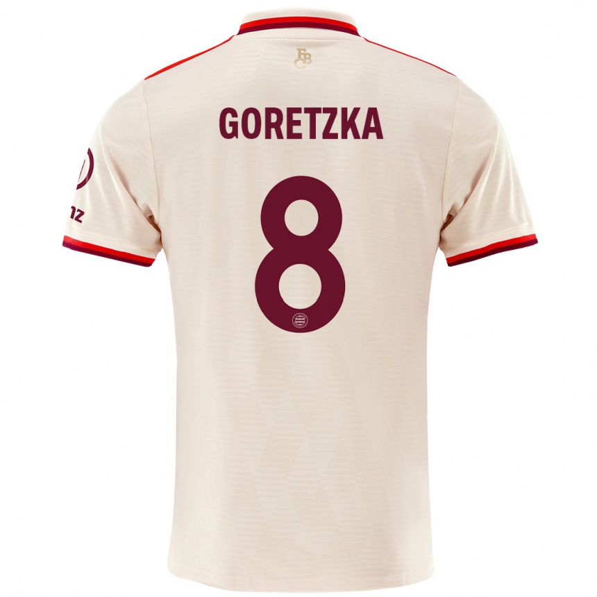 Kids Football Leon Goretzka #8 Linen Third Jersey 2024/25 T-Shirt Nz