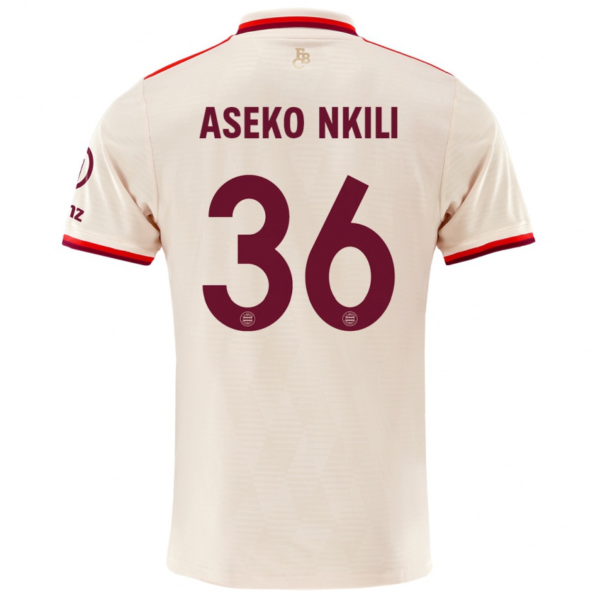 Kids Football Noel Aseko Nkili #36 Linen Third Jersey 2024/25 T-Shirt Nz