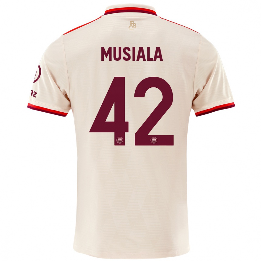 Kids Football Jamal Musiala #42 Linen Third Jersey 2024/25 T-Shirt Nz