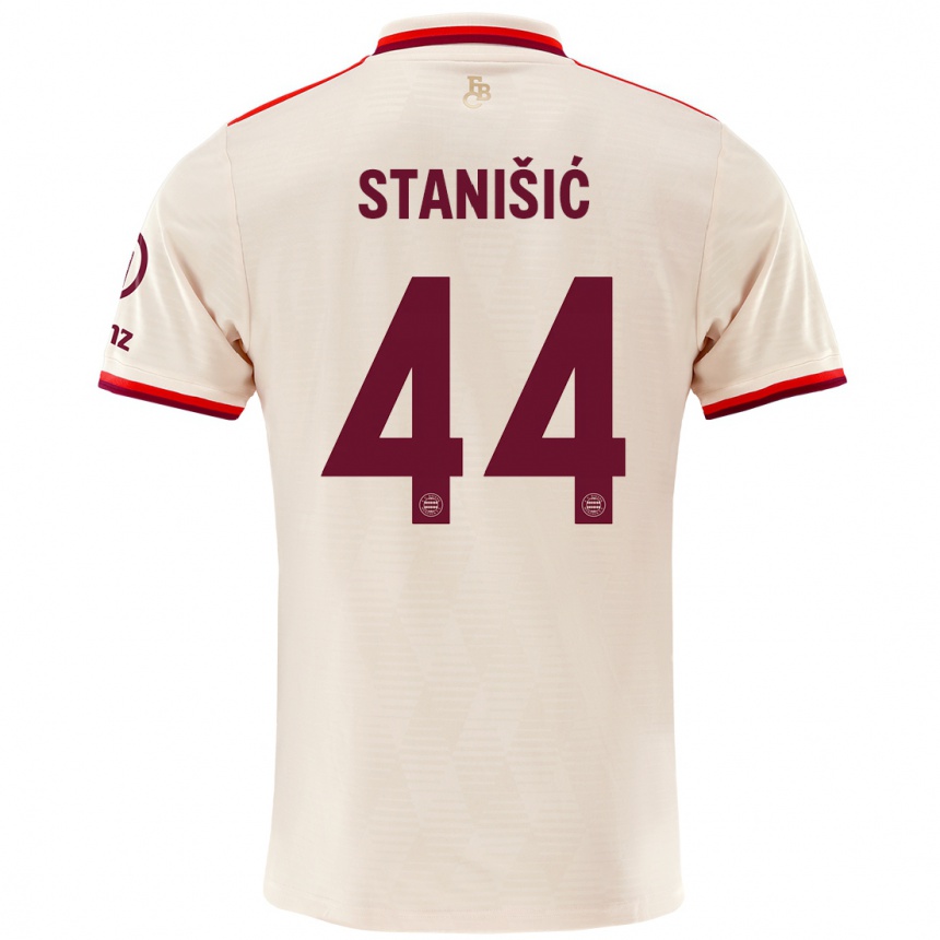 Kids Football Josip Stanisic #44 Linen Third Jersey 2024/25 T-Shirt Nz