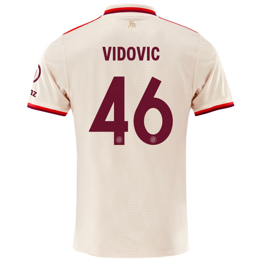 Kids Football Gabriel Vidovic #46 Linen Third Jersey 2024/25 T-Shirt Nz