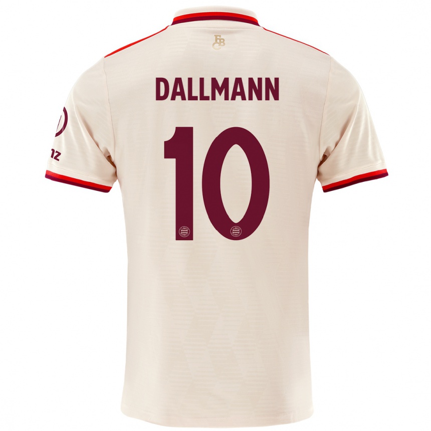 Kids Football Linda Dallmann #10 Linen Third Jersey 2024/25 T-Shirt Nz