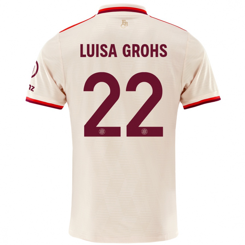 Kids Football Maria Luisa Grohs #22 Linen Third Jersey 2024/25 T-Shirt Nz