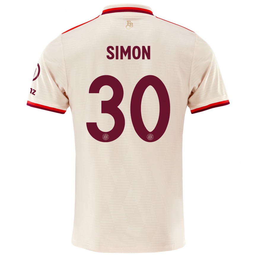 Kids Football Carolin Simon #30 Linen Third Jersey 2024/25 T-Shirt Nz