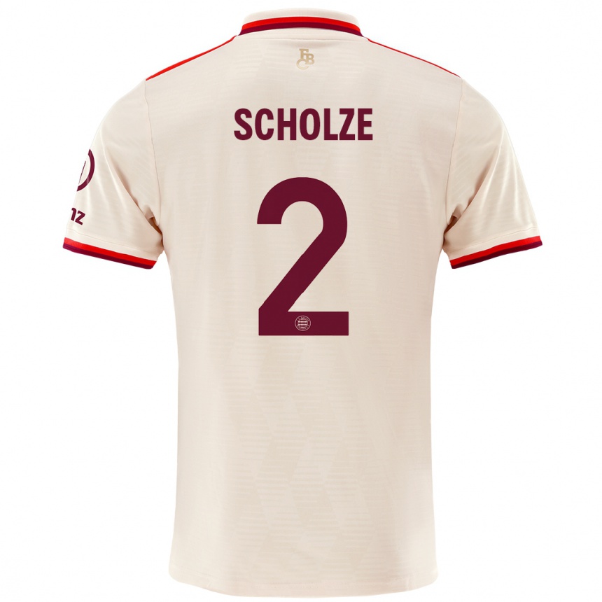 Kids Football Max Scholze #2 Linen Third Jersey 2024/25 T-Shirt Nz