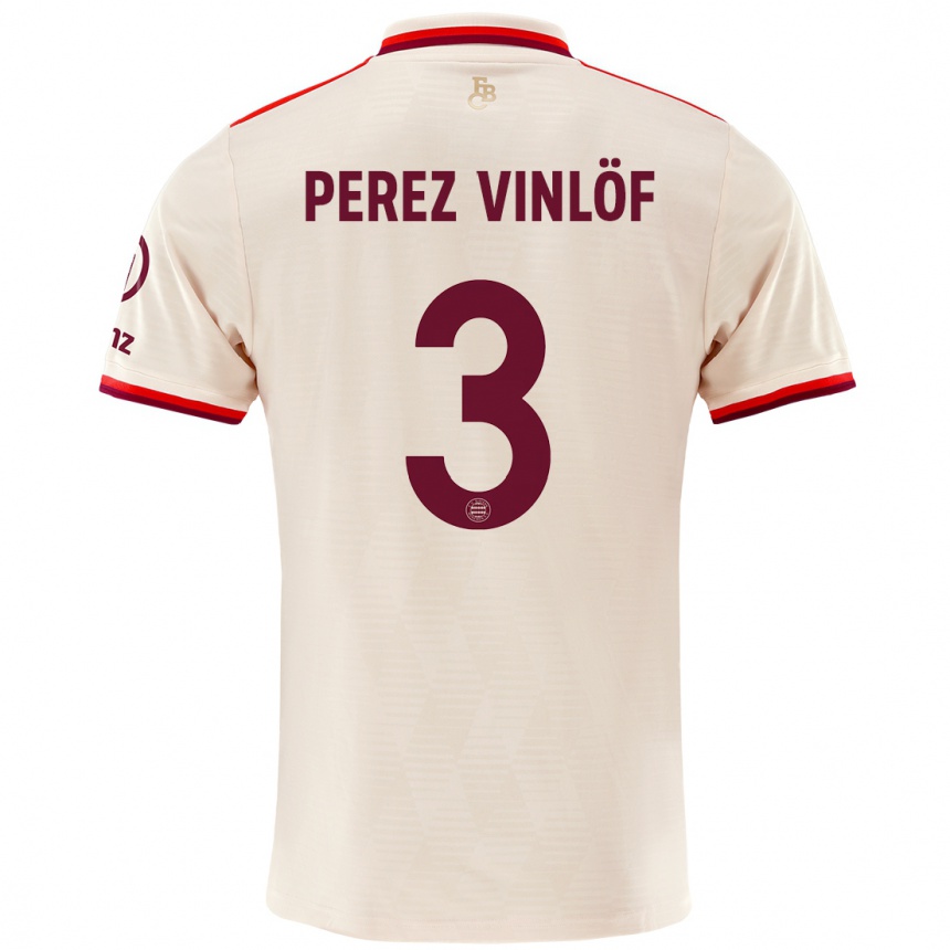 Kids Football Matteo Perez Vinlöf #3 Linen Third Jersey 2024/25 T-Shirt Nz