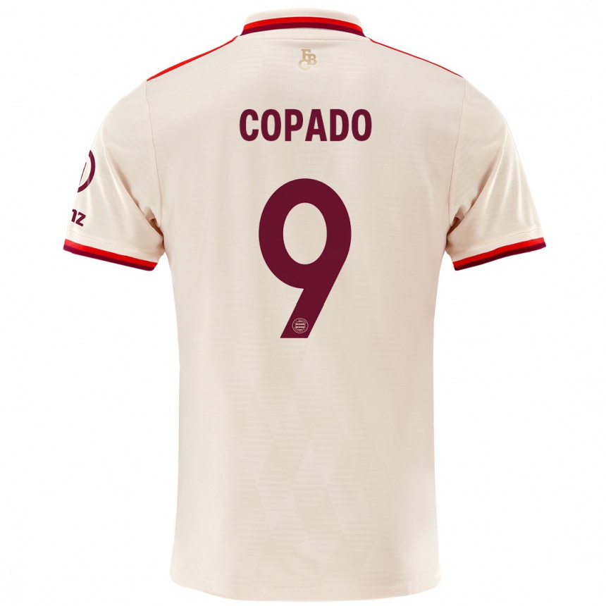 Kids Football Lucas Copado #9 Linen Third Jersey 2024/25 T-Shirt Nz