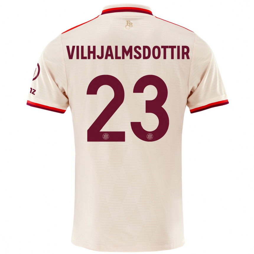 Kids Football Karolina Lea Vilhjalmsdottir #23 Linen Third Jersey 2024/25 T-Shirt Nz