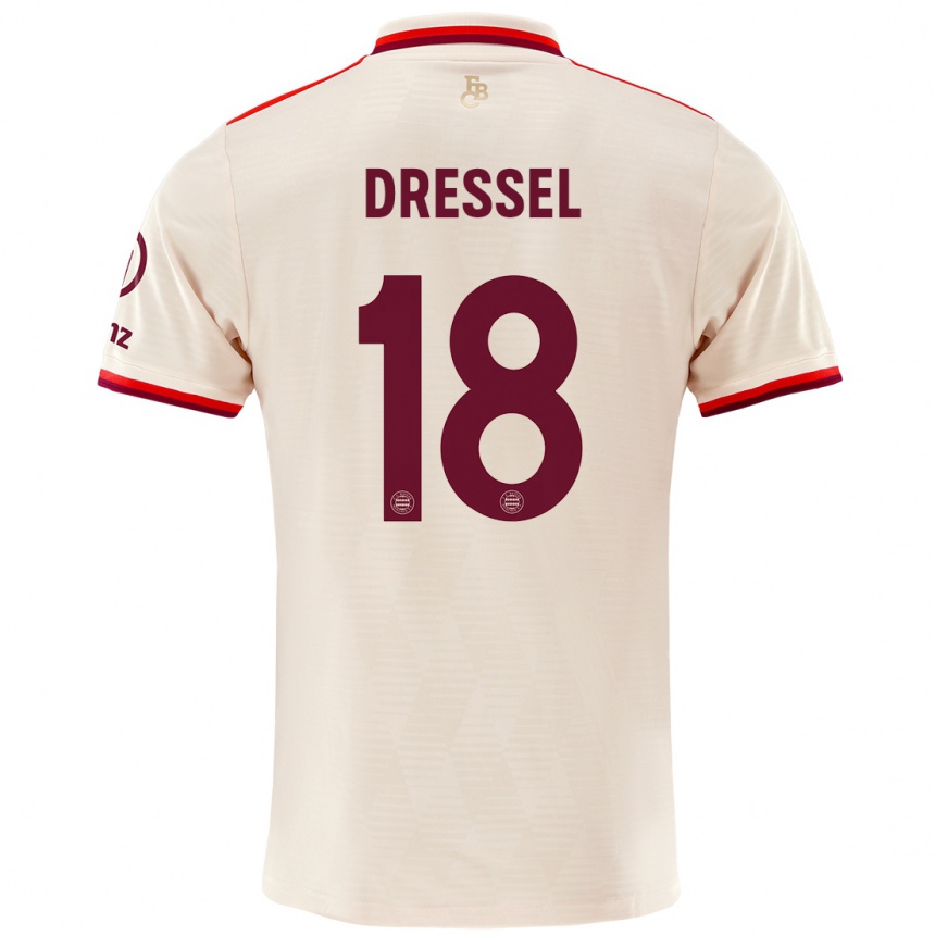 Kids Football Timon Dressel #18 Linen Third Jersey 2024/25 T-Shirt Nz