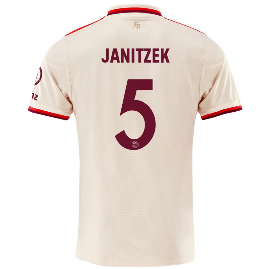 Kids Football Justin Janitzek #5 Linen Third Jersey 2024/25 T-Shirt Nz