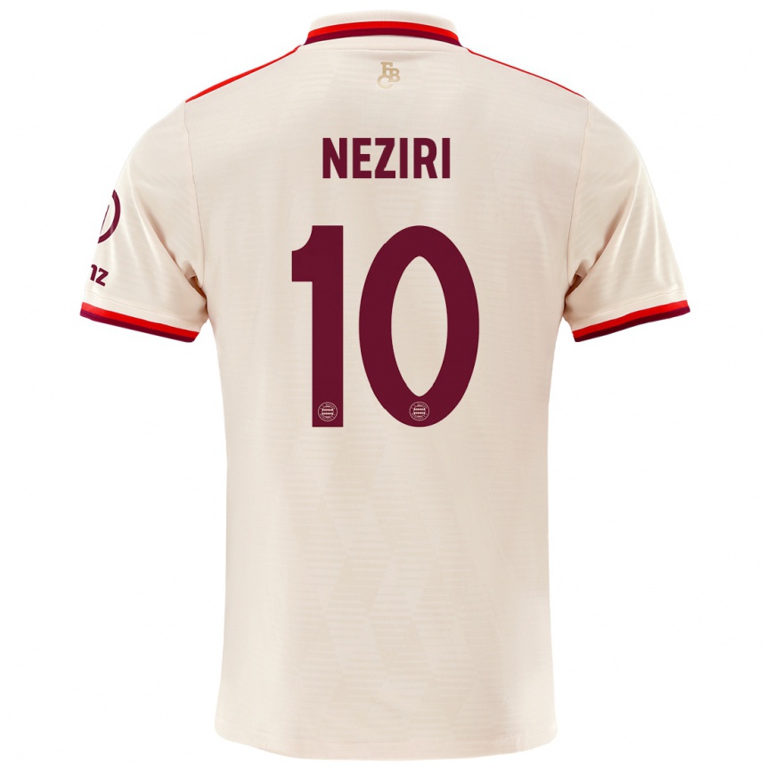 Kids Football Behar Neziri #10 Linen Third Jersey 2024/25 T-Shirt Nz