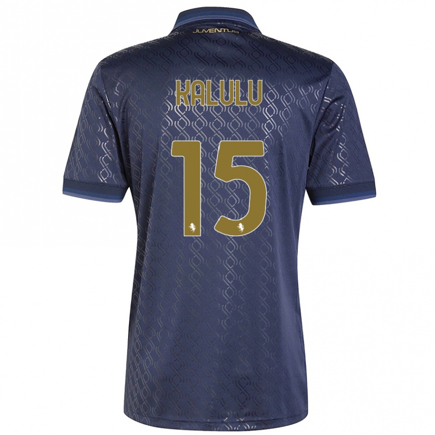 Kids Football Pierre Kalulu #15 Navy Blue Third Jersey 2024/25 T-Shirt Nz