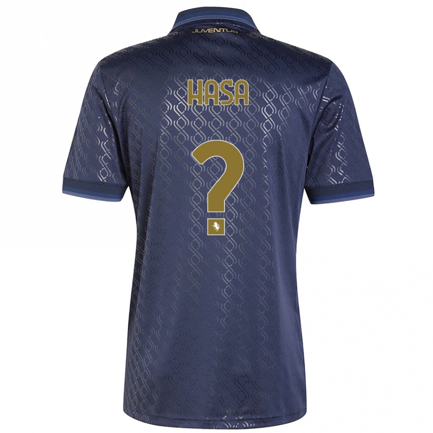 Kids Football Luis Hasa #0 Navy Blue Third Jersey 2024/25 T-Shirt Nz