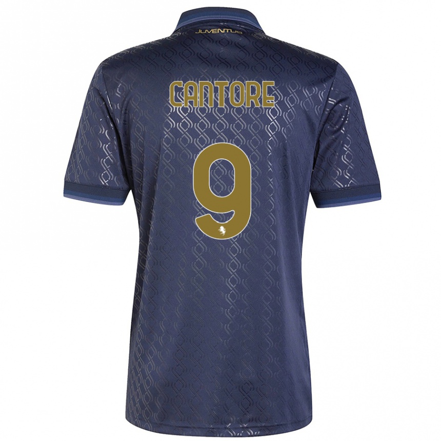 Kids Football Sofia Cantore #9 Navy Blue Third Jersey 2024/25 T-Shirt Nz