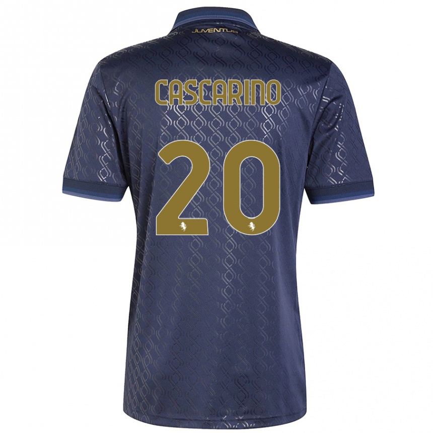 Kids Football Estelle Cascarino #20 Navy Blue Third Jersey 2024/25 T-Shirt Nz