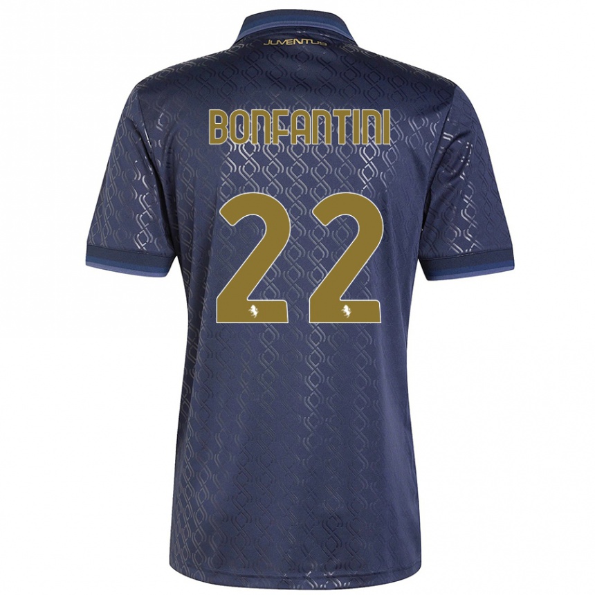 Kids Football Agnese Bonfantini #22 Navy Blue Third Jersey 2024/25 T-Shirt Nz