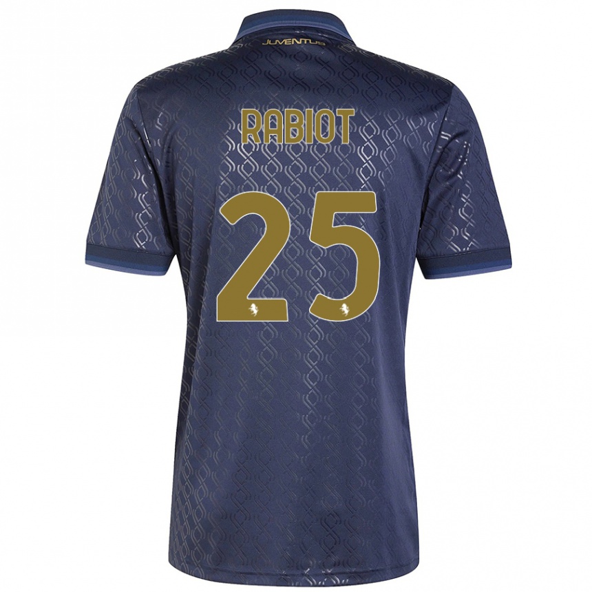 Kids Football Adrien Rabiot #25 Navy Blue Third Jersey 2024/25 T-Shirt Nz