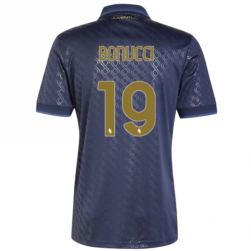 Kids Football Leonardo Bonucci #19 Navy Blue Third Jersey 2024/25 T-Shirt Nz