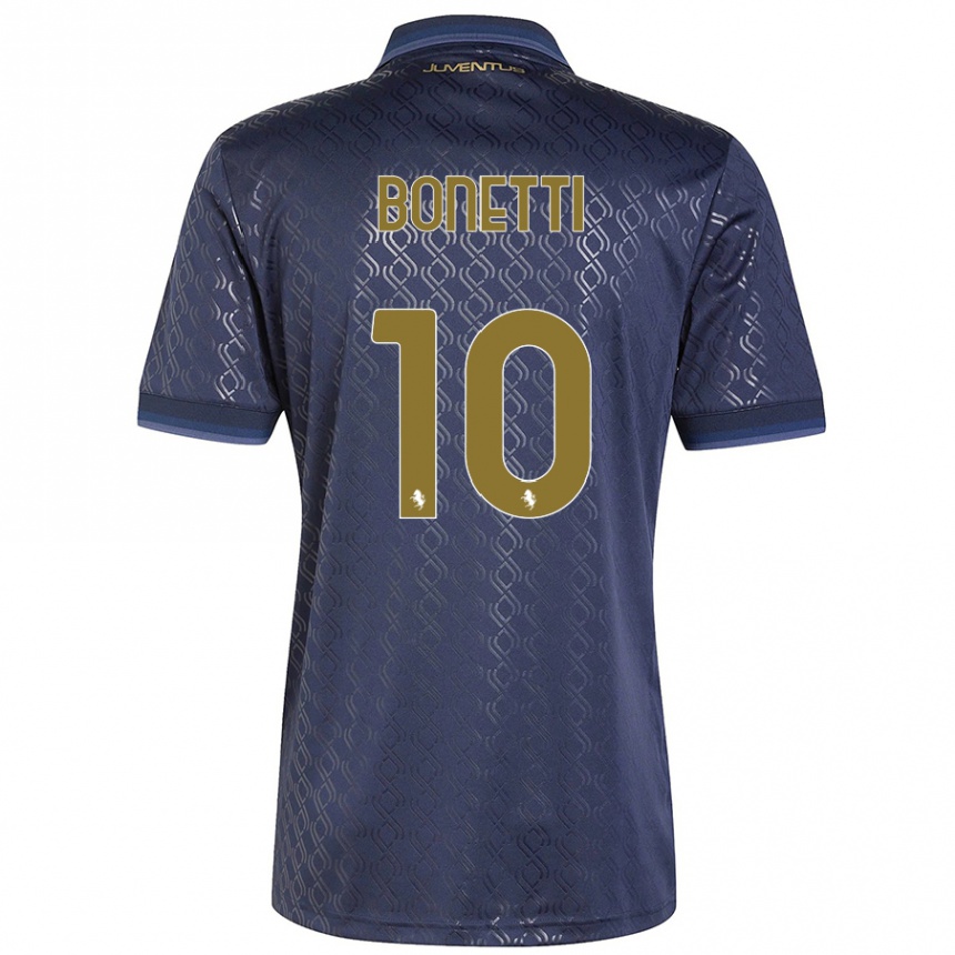 Kids Football Andrea Bonetti #10 Navy Blue Third Jersey 2024/25 T-Shirt Nz