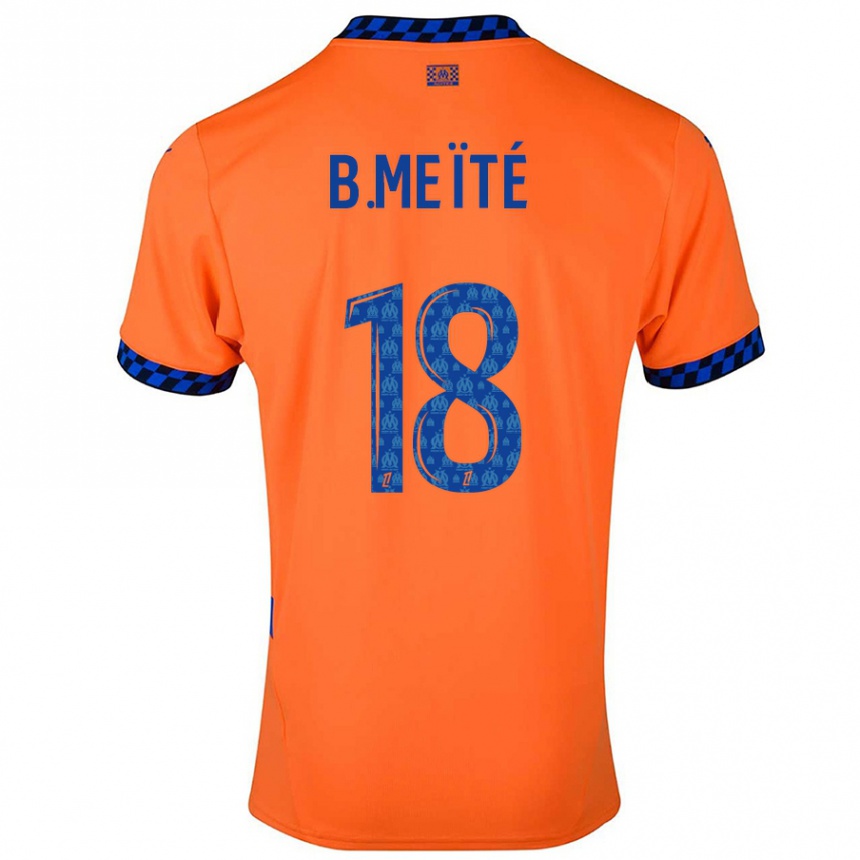 Kids Football Bamo Meïté #18 Orange Dark Blue Third Jersey 2024/25 T-Shirt Nz